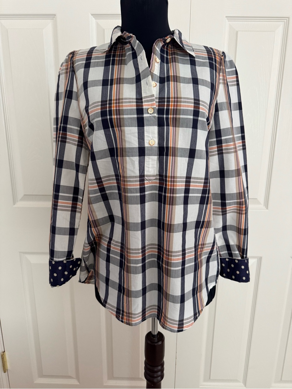 Anthropologie Isabella Sinclair plaid tunic blouse XS NWOT